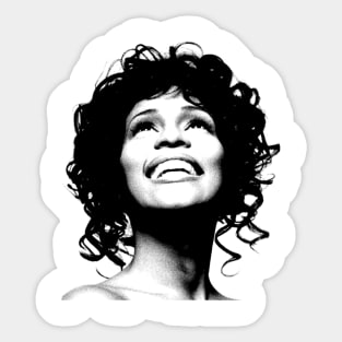 Whitney Houston // Pencil Drawing Vintage Sticker